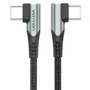 Vention Cable USB-C a USB-C de 50 cm con Ángulo Recto de 90°, 100W, Gris